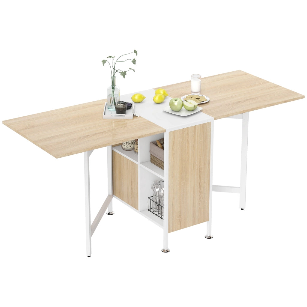 Tavolo da pranzo pieghevole per 4 persone ¨C zephmum ¨C rovere e bianco 169x60x75 cm