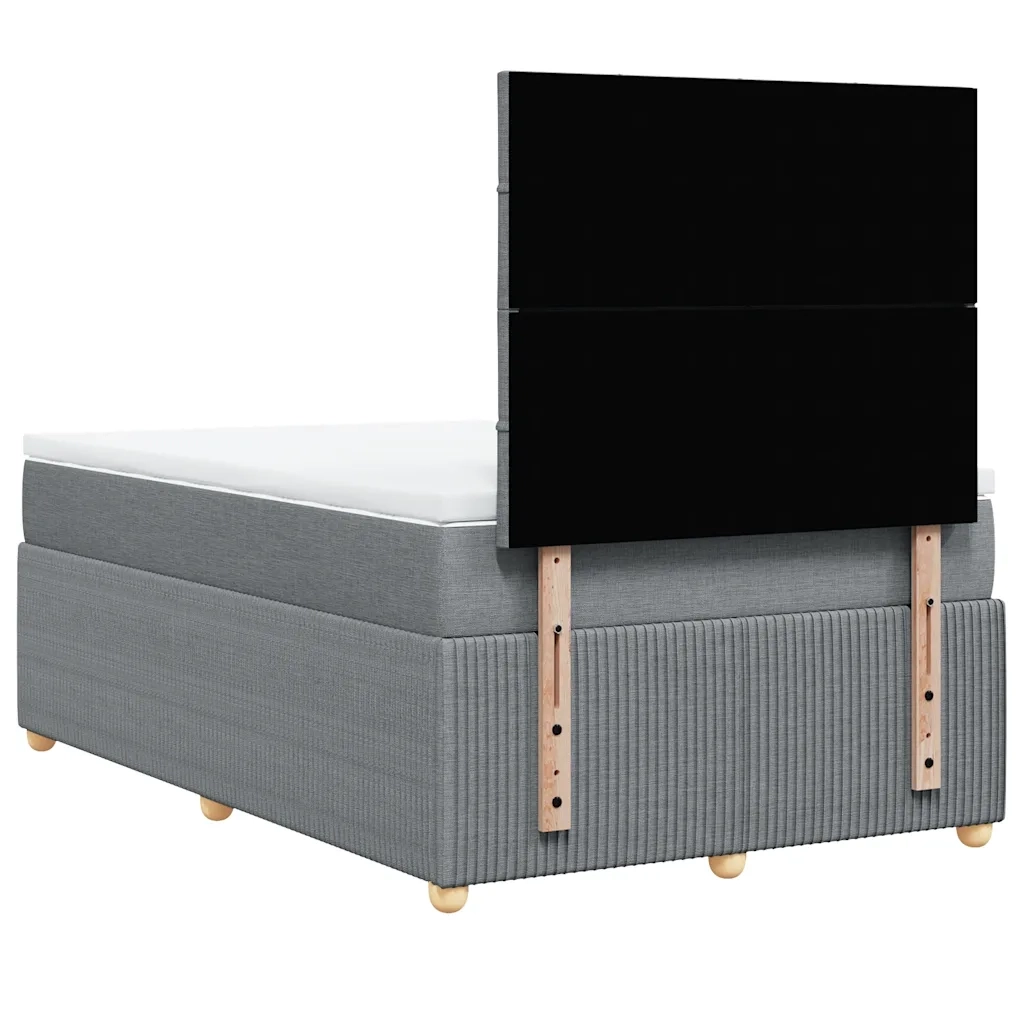 Giroletto a Molle con Materasso Grigio Chiaro 120x190cm Tessuto