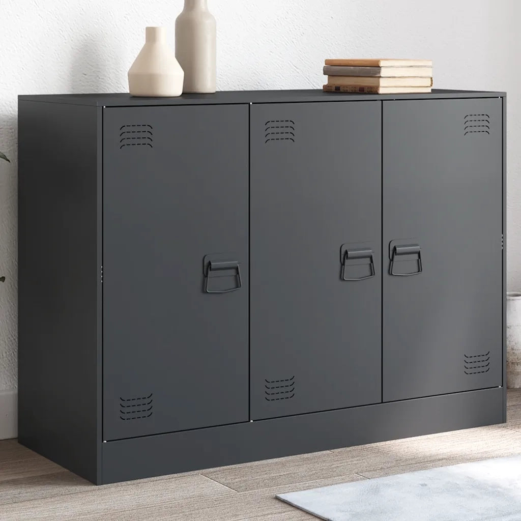Credenza | Madia | Buffet da pranzo | Armadio da pranzo Antracite 99x39x73 cm in Acciaio