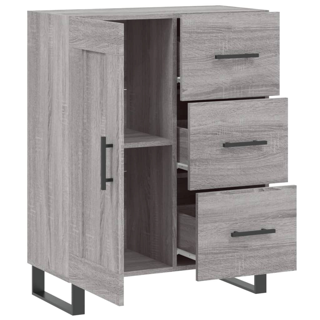 Buffet credenza cassettiera armadio mobile contenitore organizer cucina soggiorno Sonoma 69,5 x 34 x 90 cm legno ingegnerizzato grigio 02_0036470
