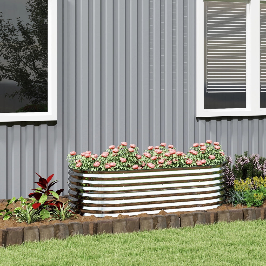 Letto da giardino rialzato ¨C Zephmum ¨C Argento 160x80x56 cm