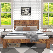 Letto Matrimoniale in Legno 160x200cm - Xylo - Testiera Alta con Rete a Doghe in Ferro