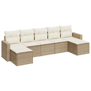Set Divani da Giardino 7 pz con Cuscini Beige in Polyrattancod mxl 89536