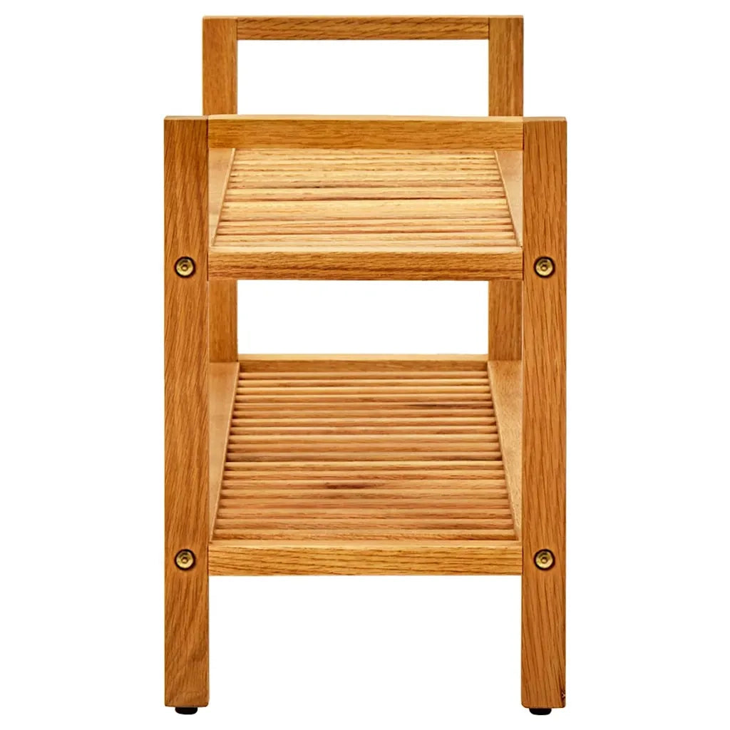 Scarpiera con 2 Ripiani-Scaffale per scarpe 100x27x40 cm in Massello di Rovere