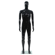 Manichino Uomo Figura Intera Base in Vetro 185 cm Nero Lucido CFW5321680
