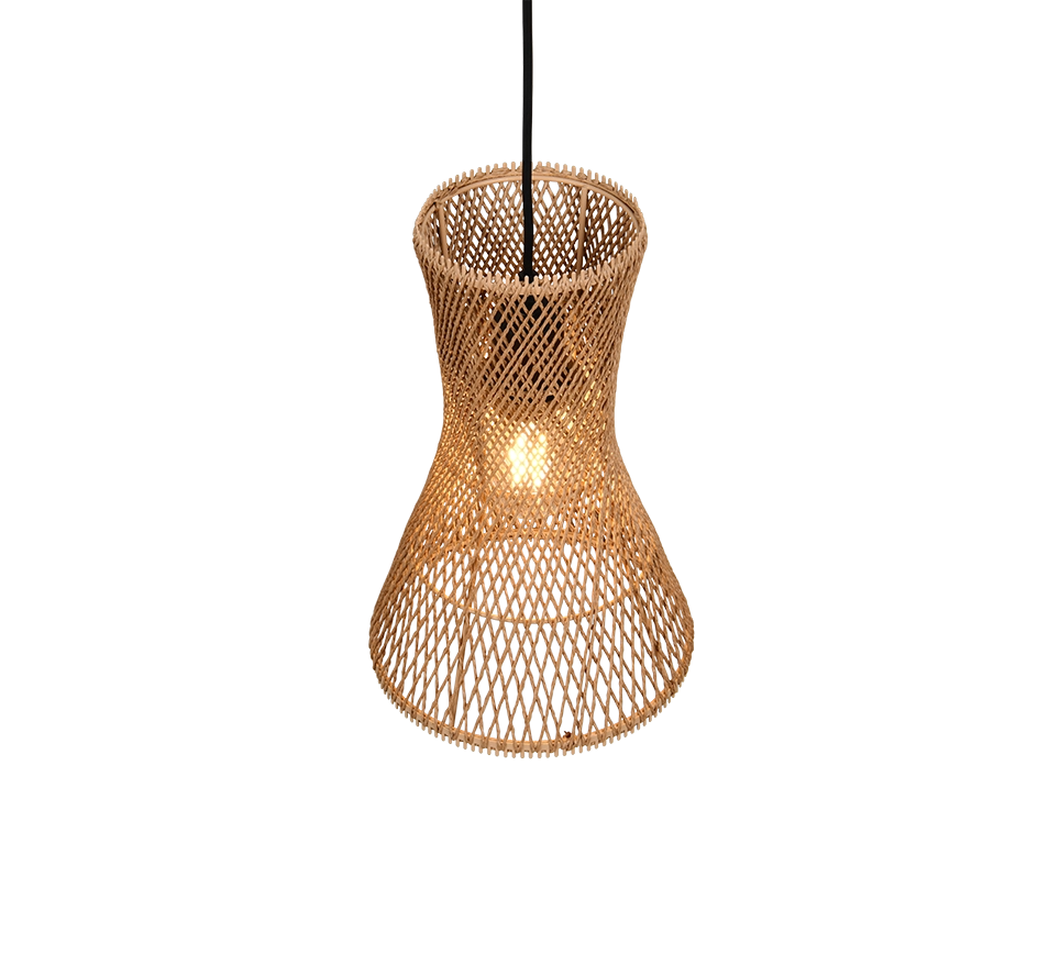 Lampada a sospensione, fibre naturali, D 20 cm, Bijou