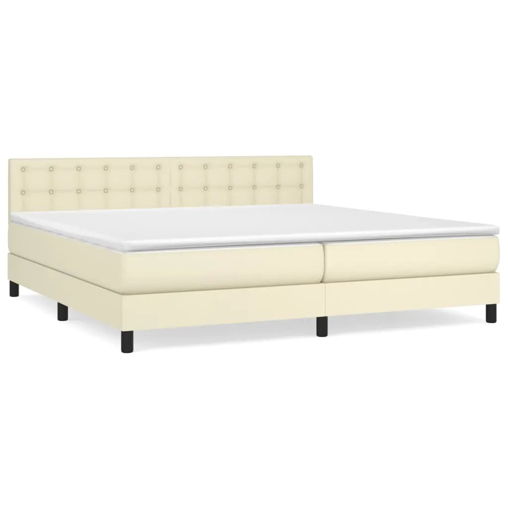 Giroletto a Molle con Materasso Crema 200x200 cm in Similpelle 3141145