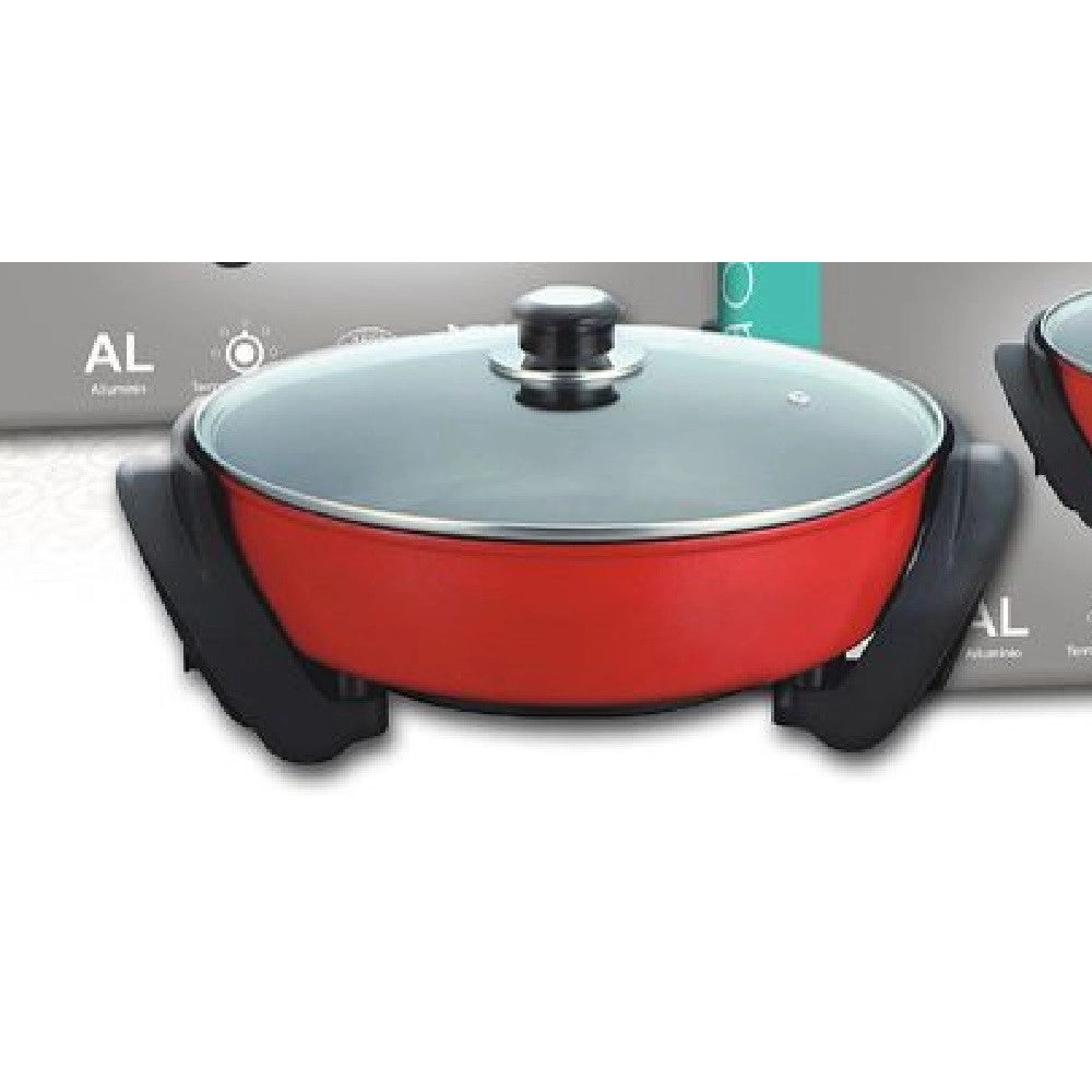 Trade Shop - Pentola Elettrica Padella Casseruola Tonda Antiaderente 30cm 1500w Cucina Tx-9809 -