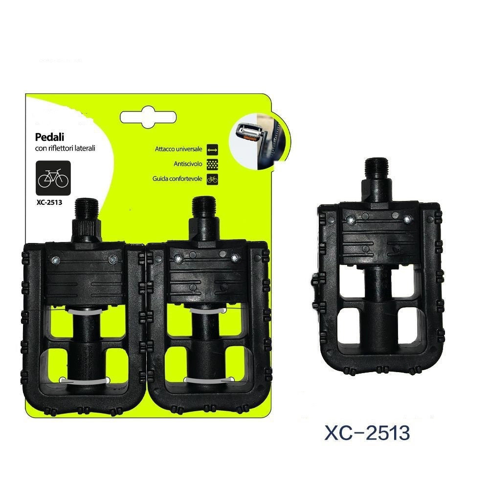 Trade Shop - Coppia Di Pedali Bicicletta Con Riflettori Laterali Attacco Universale Xc-2513 -