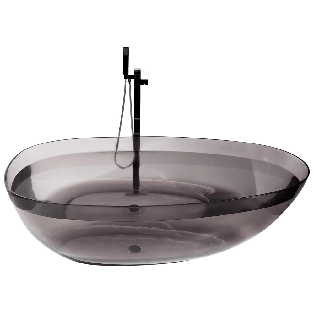 Vasca da bagno moderna con superficie solida ovale trasparente nero 1690 x 780 mm design moderno semplice