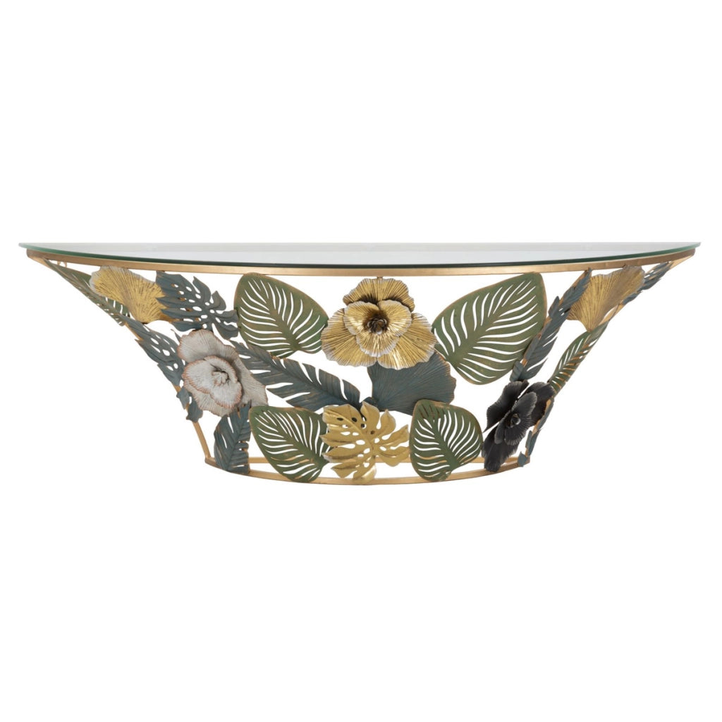 Tavolo Consolle Foglia 74, Multicolore, Metallo, 120x40,5x37,2 cm