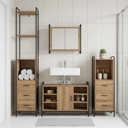 Set di Armadi da Bagno 3 pz Rovere Artigianale 3444590