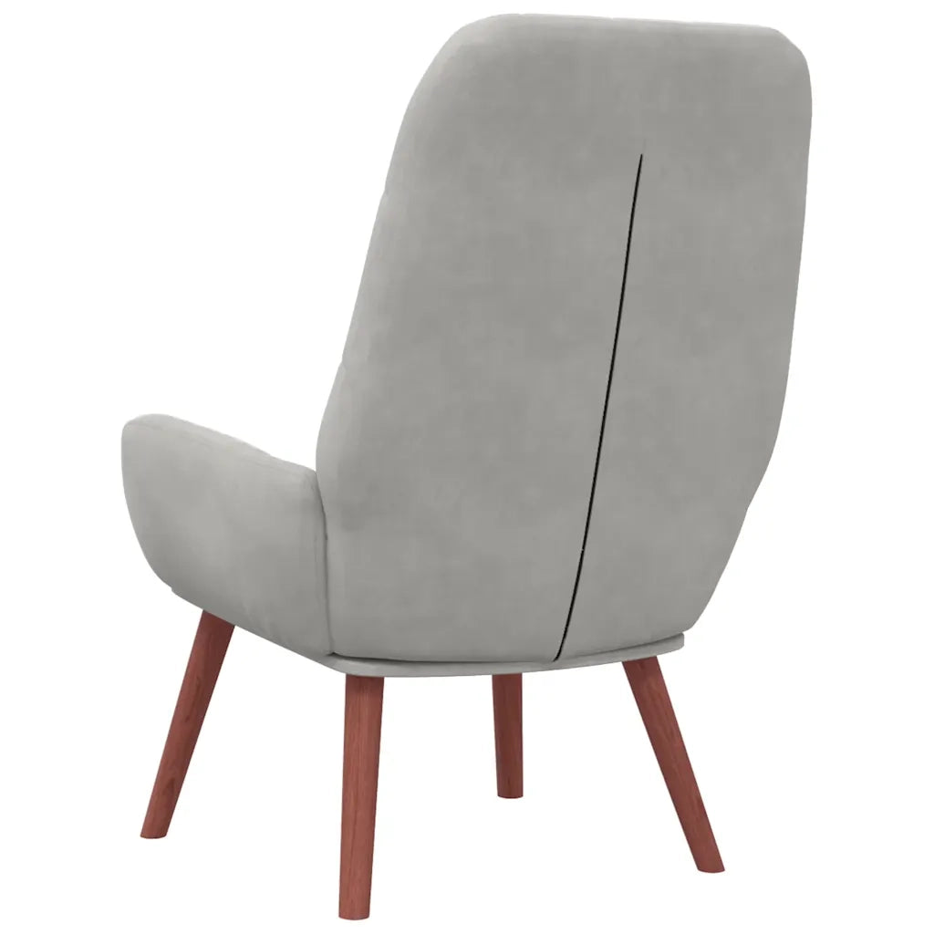 vidaXL Sedia Relax Grigio Chiaro in Velluto