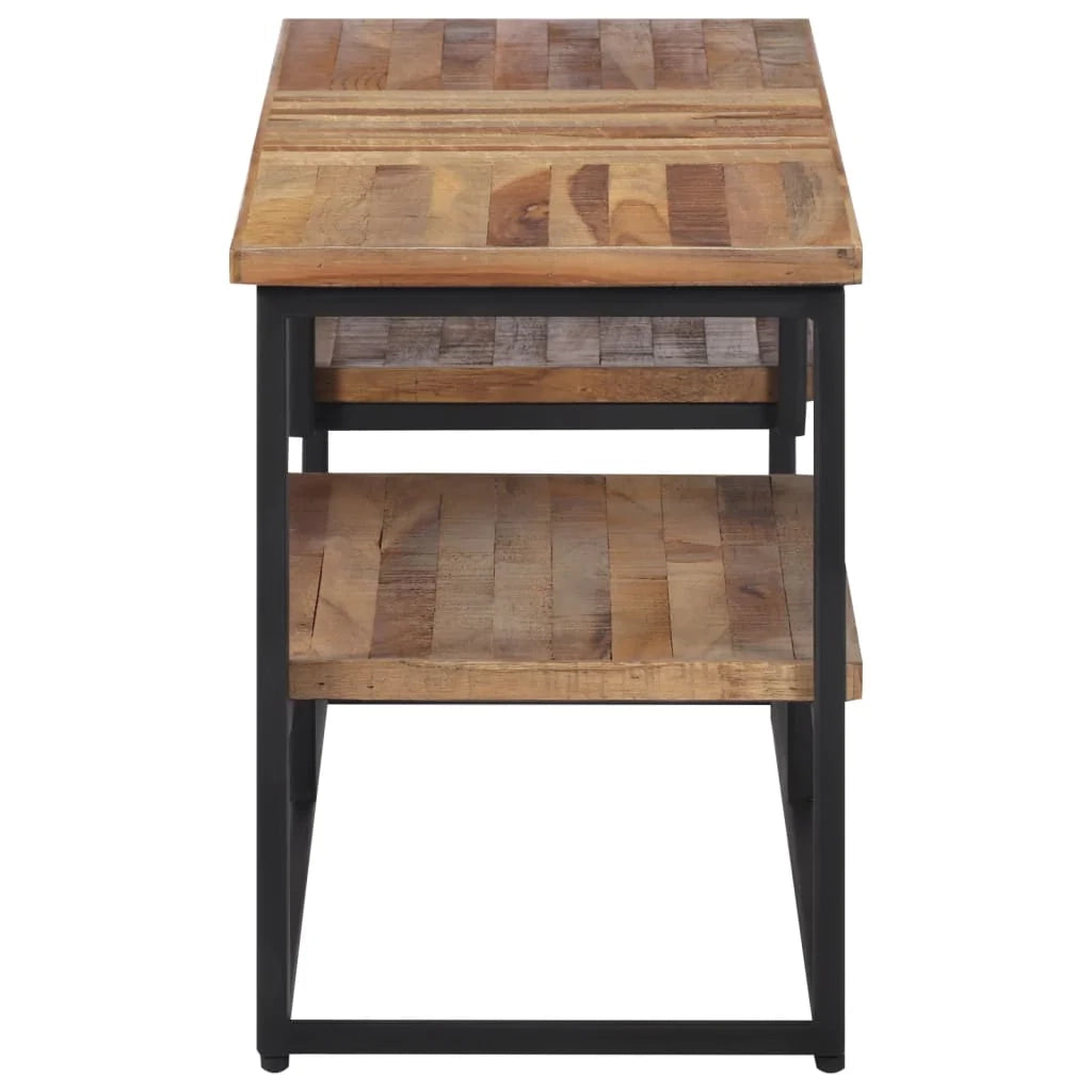 Mobile TV multimediale mensola TV credenza TV sala da pranzo soggiorno camera da letto 110 x 30 x 39 cm teak massello di recupero marrone 02_0025711