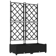 Set di 2 fioriere da esterno moderne 80 x 40 x 125,5 cm resistenti ed eleganti in acciaio nero 02_0058535