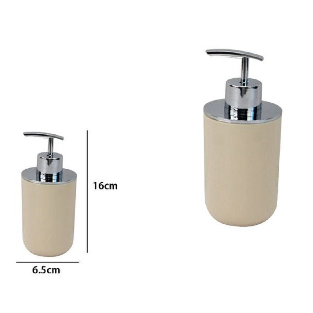 Trade Shop - Dispenser Porta Sapone Liquido Beige Silver Per Ricambio Accessori Bagno 79880 -