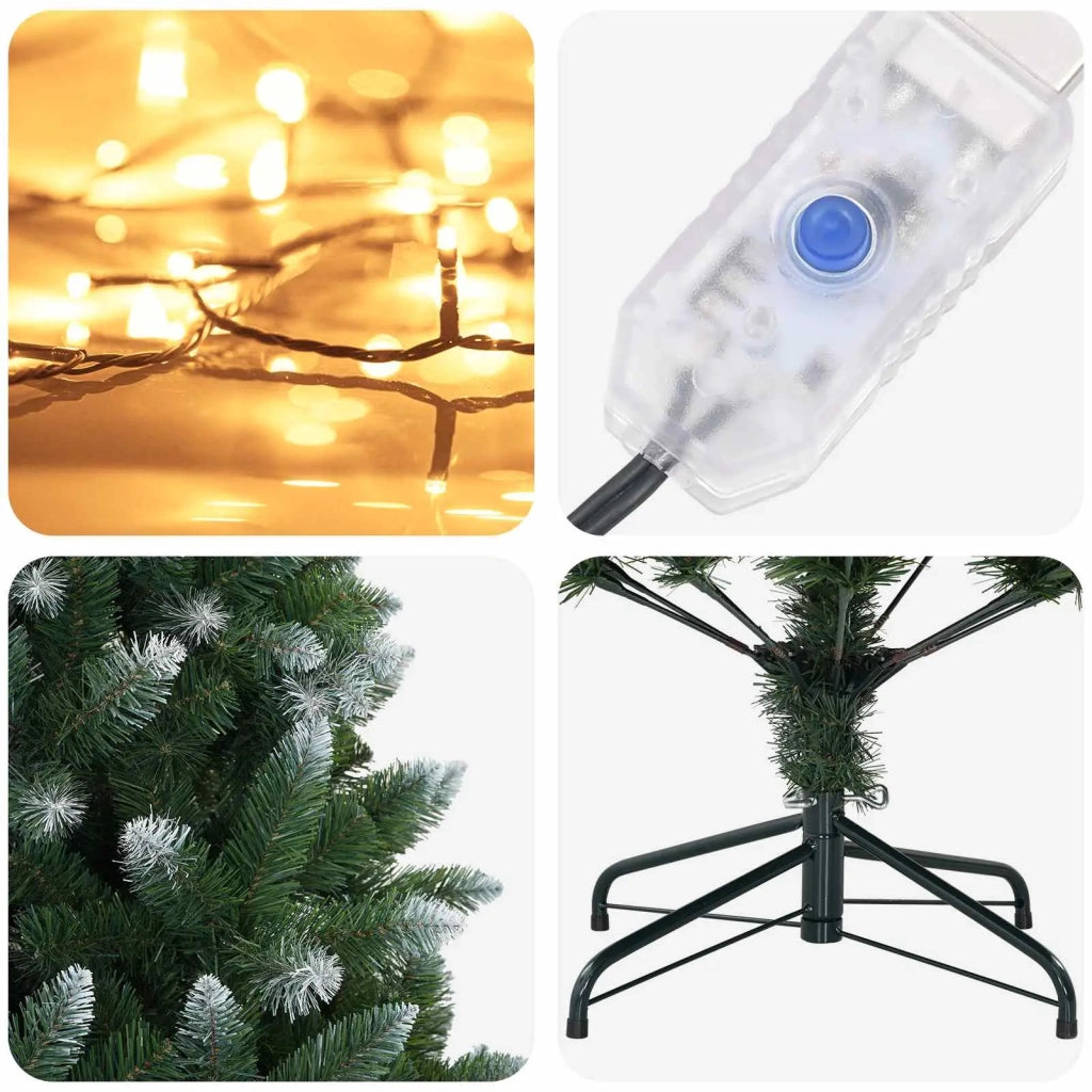 Albero di Natale artificiale 120 cm 150 LED Bianco caldo 3461315
