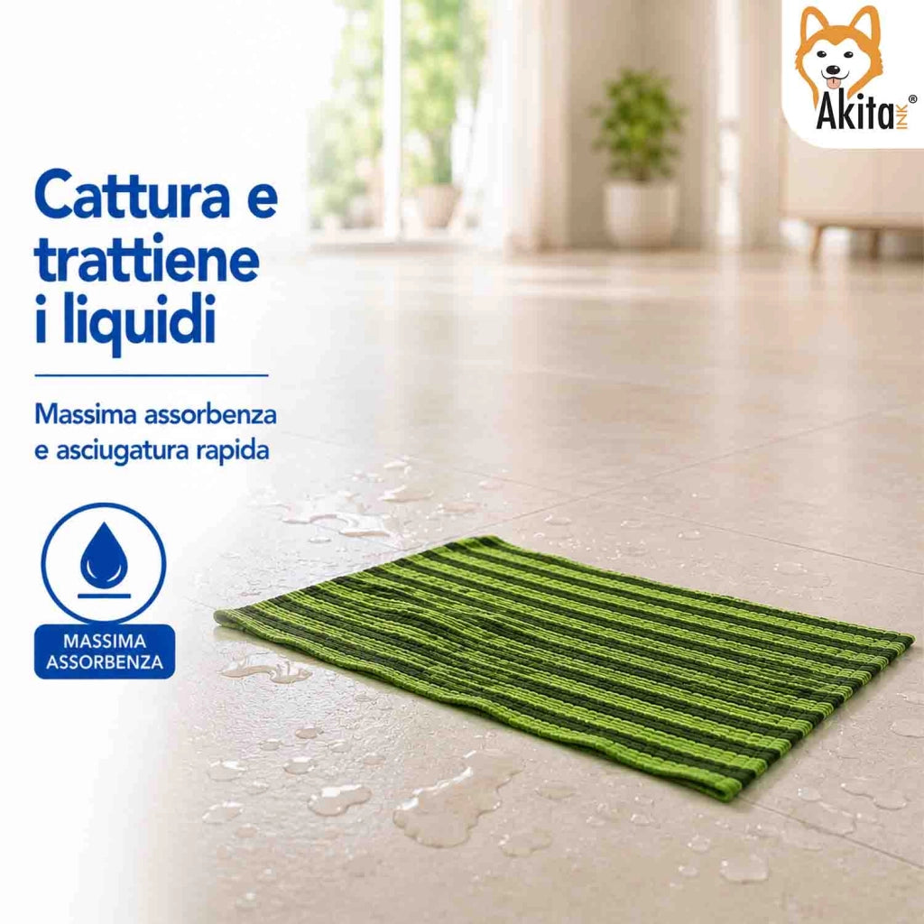 Akitaink 3 Panni Pavimenti Microfibra Angioino 50x70 cm