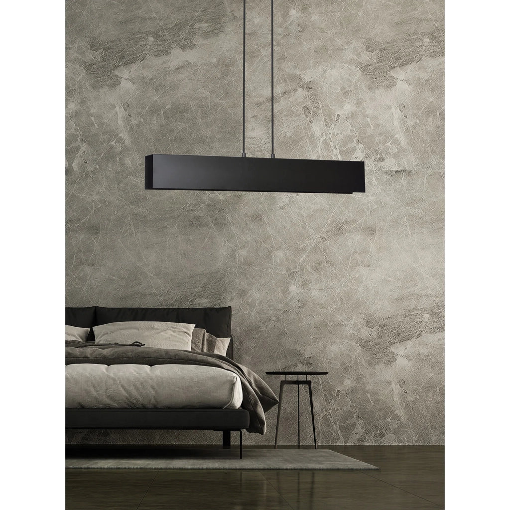 Lampadario Moderno 3 Luci Hachiman In Acciaio Nero