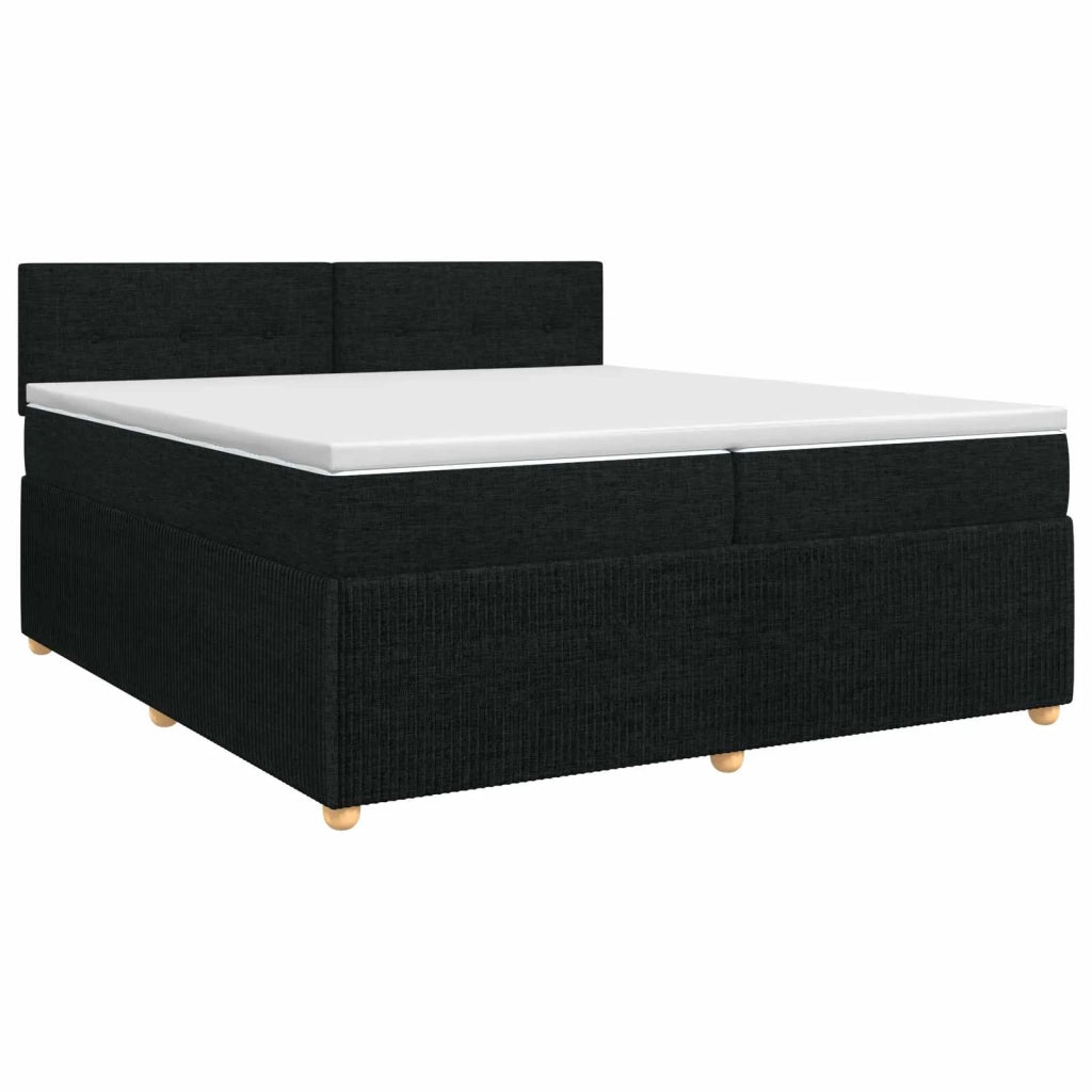 Letto box spring con materasso Nero 200 x 200 cm Tessuto 3451547