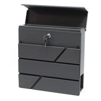 Cassetta postale V14 con vano portagiornale, verniciata a polvere, antracite