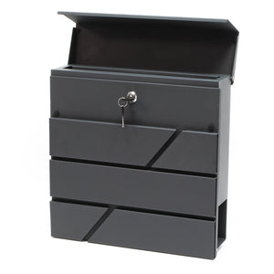 Cassetta postale V14 con vano portagiornale, verniciata a polvere, antracite