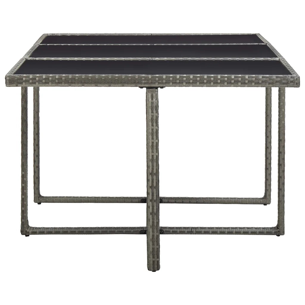 Set da Pranzo da Giardino 11 pz con Cuscini Polyrattan Grigio  cod mxl 36990