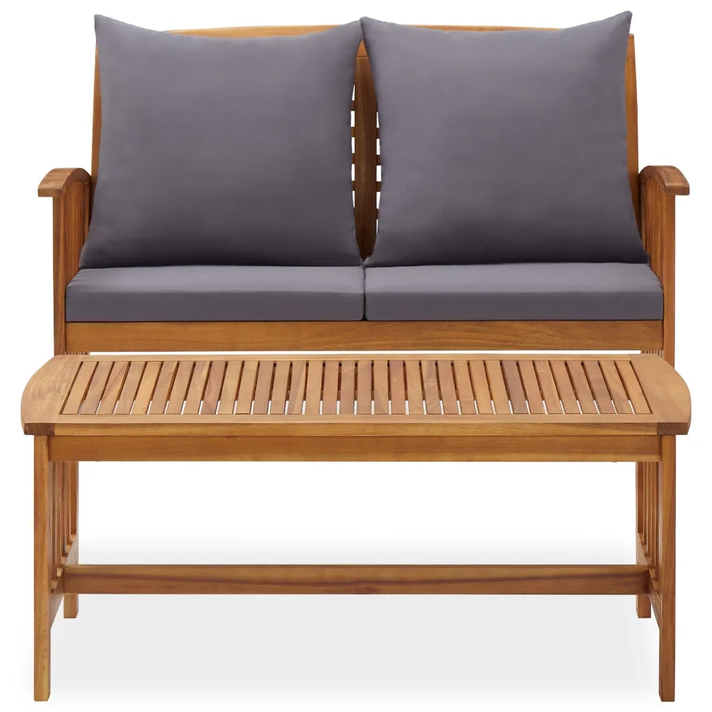Set Divani da Giardino 2 pz con Cuscini in Massello di Acacia cod mxl 43186