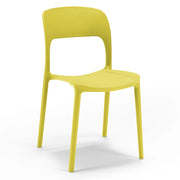 Sedia in polipropilene KATE, impilabile, resistente ai raggi UV, design moderno, ideale per sala da pranzo, cucina, sala d’attesa, bar, ristoranti o da esterno, colore Giallo Lime