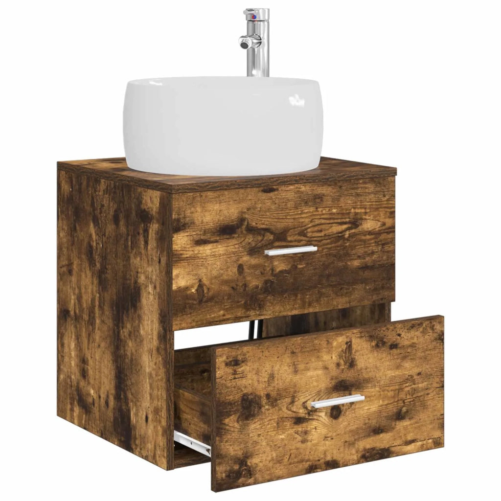 Mobile Lavabo da Parete Rovere Fumo 49,5 x 44,5 x 66 cm 890314