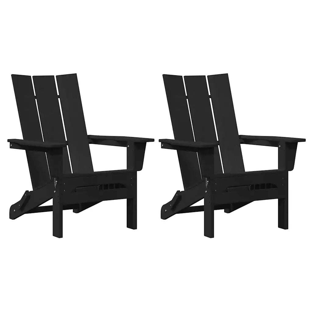 Sedia da Giardino 2 pcs Nero 80.5 x 74.5 x 92 cm Polietilene 3335820