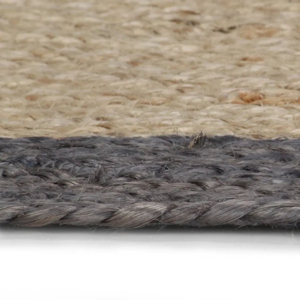 Tappeto Lavorato a Mano in Juta con Bordo Grigio Scuro 240 cm cod mxl 61351