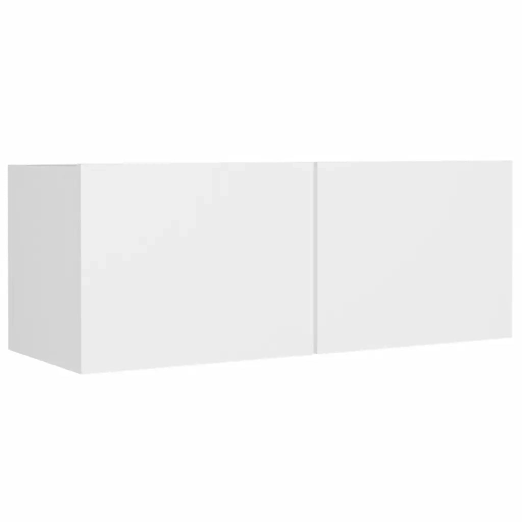 Set Mobili Porta TV 8pz Bianco in Legno Multistrato
