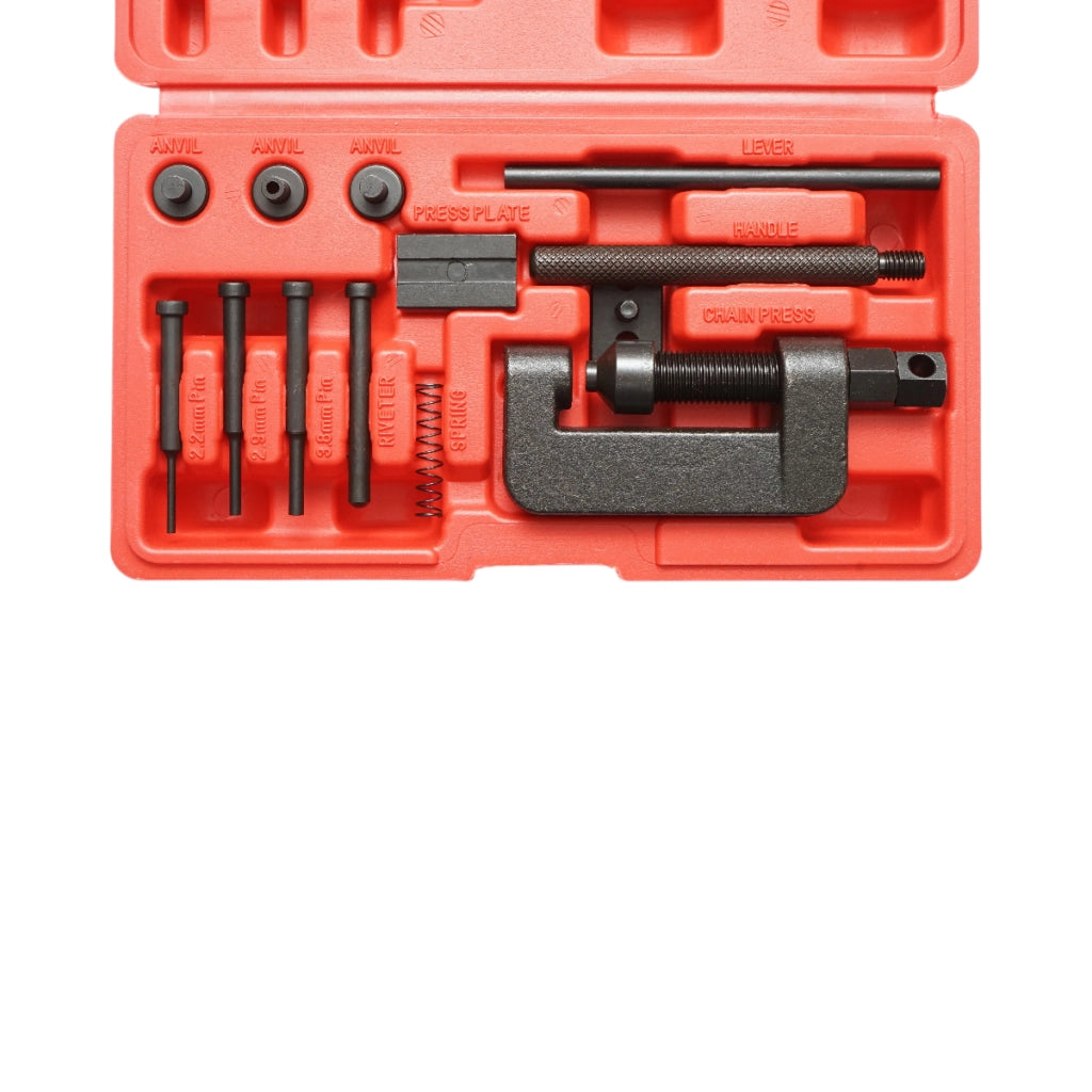 Kit di smontaggio, rivettatura e pressatura catene di distribuzione e trasmissione 12 pezzi