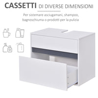 Mobile Sottolavello da Bagno 67x36x52 cm in Legno  Bianco