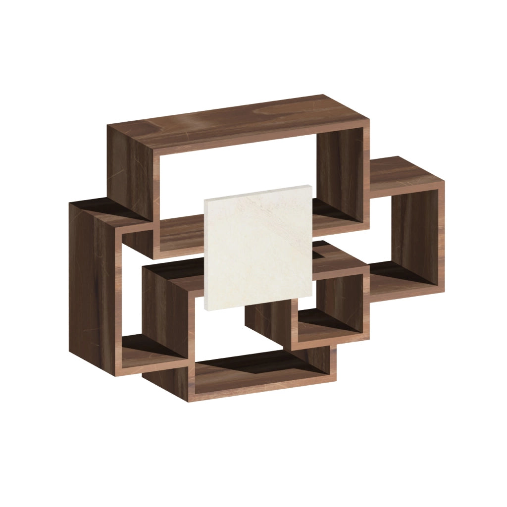 Sorrento - Scaffale a parete in legno melaminico 132x30xH75 cm, colore marrone