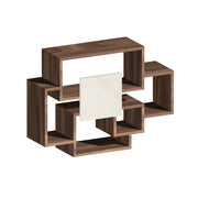 Sorrento - Scaffale a parete in legno melaminico 132x30xH75 cm, colore marrone