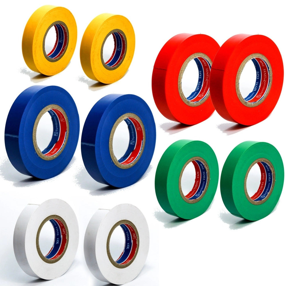 Trade Shop - Rotoli Nastro Isolante Colorato Vari Colori Per Elettricista Pvc 15 Mm  X 1,5cm -