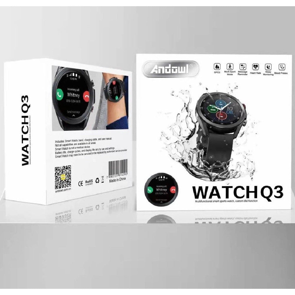 Trade Shop - Smartwatch Orologio Intelligente Multifunzionale Q3 Watch Frequenza Cardiaca -