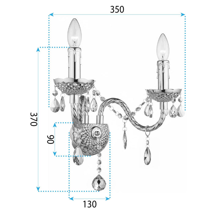 Lampada Da Parete Ebt019-2w Chrome
