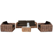 Salotto da Giardino con cuscini in Rattan naturale - NATUR