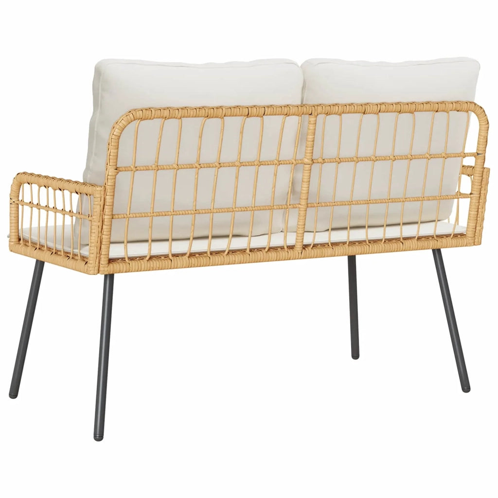 Panchina da giardino con cuscino Natura 114 x 64 x 90cm Acciaio 4108262