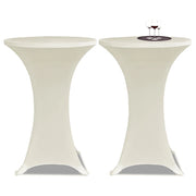 Coperture Verticali per Tavolo 4 pz ?80 cm Crema Elastico CFW1090728
