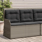 Panca Reclinabile da Giardino con Cuscini-Sgabello-Sedia da esterno Grigia in Polyrattan 966962