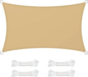 Tre pannelli di ombreggiamento quadrati da 6 m, ombreggiamento quadrato per terrazza, tenda di ombra per esterno, ombreggiamento acqua resistente per esterno, ombreggiamento quadrato, per terrazza, giardino, prato, giardino - Khaki - 3*6m