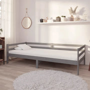 Divano Letto con Materasso 90x200 cm Grigio in Legno di Pino 3083556