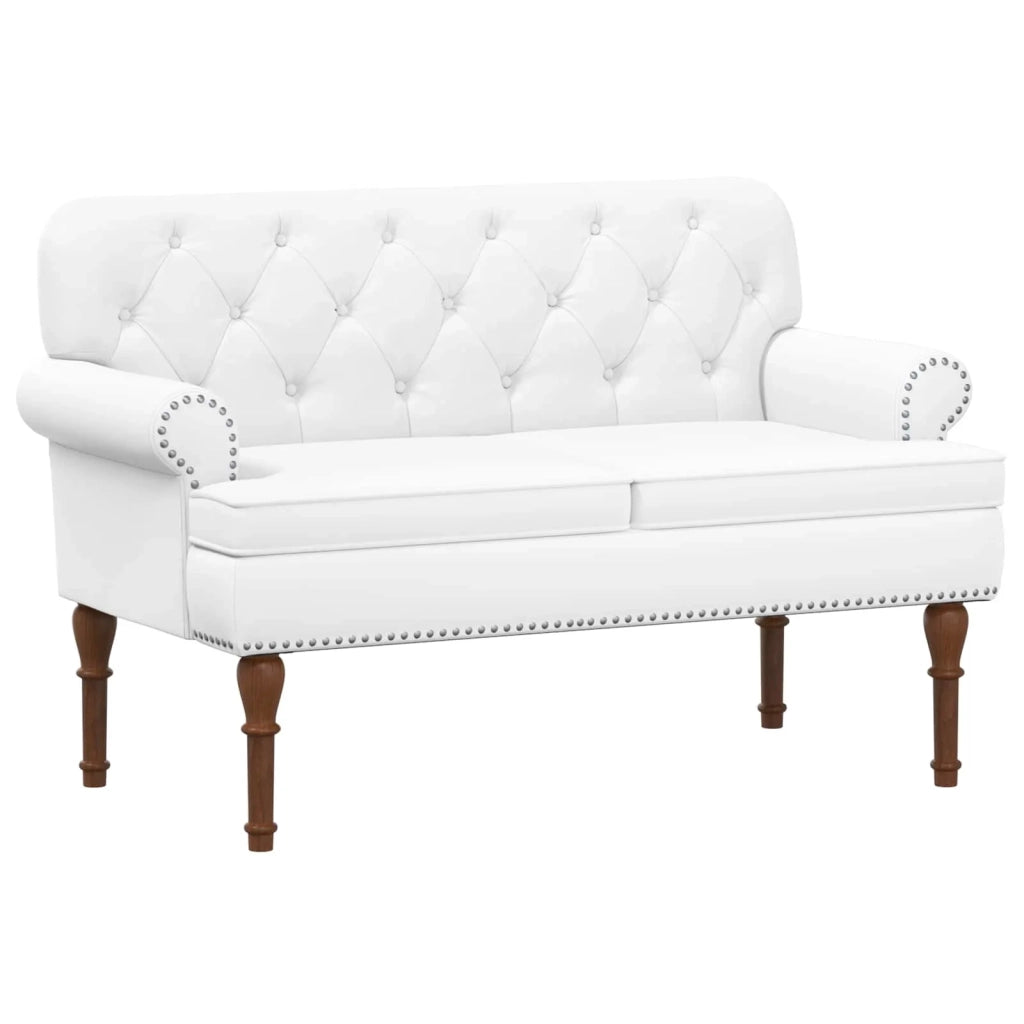 Loveseat con bottoni imbottiti Bianco 120 x 65 x 77 cm 42041863