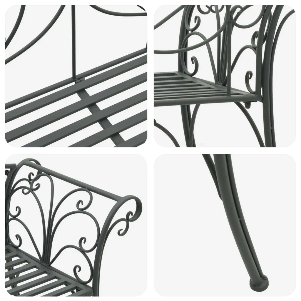 Panchina da giardino 2-Numero di posti 130 x 47 x 90 cm Acciaio 42029541