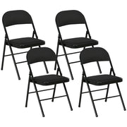 Set di 4 Sedie Pieghevoli con Seduta Imbottita ¨C Minimal ¨C Nero, Poliestere, Acciaio