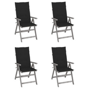 Sedie da Giardino Reclinabili 4pz con Cuscini Massello Acacia cod mxl 12104